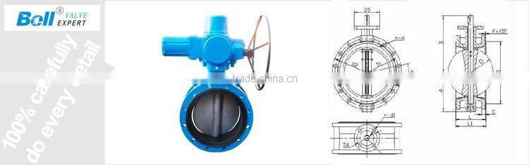 flange connect electric actuator butterfly valve pn25
