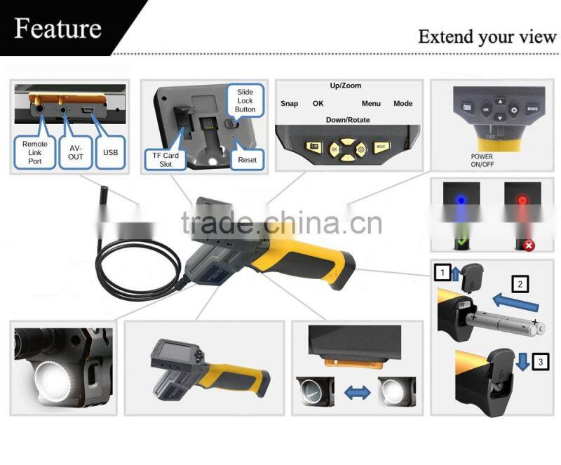 3.5" HD TFT LCD IP67 NDT Industrial Endoscope Testing Equioment
