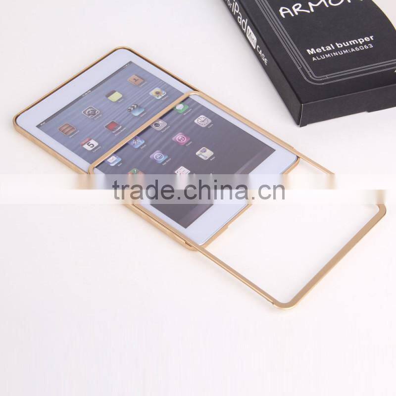 2015 Alibaba express Aluminum Metal Frame Bumper Case for ipad mini 2