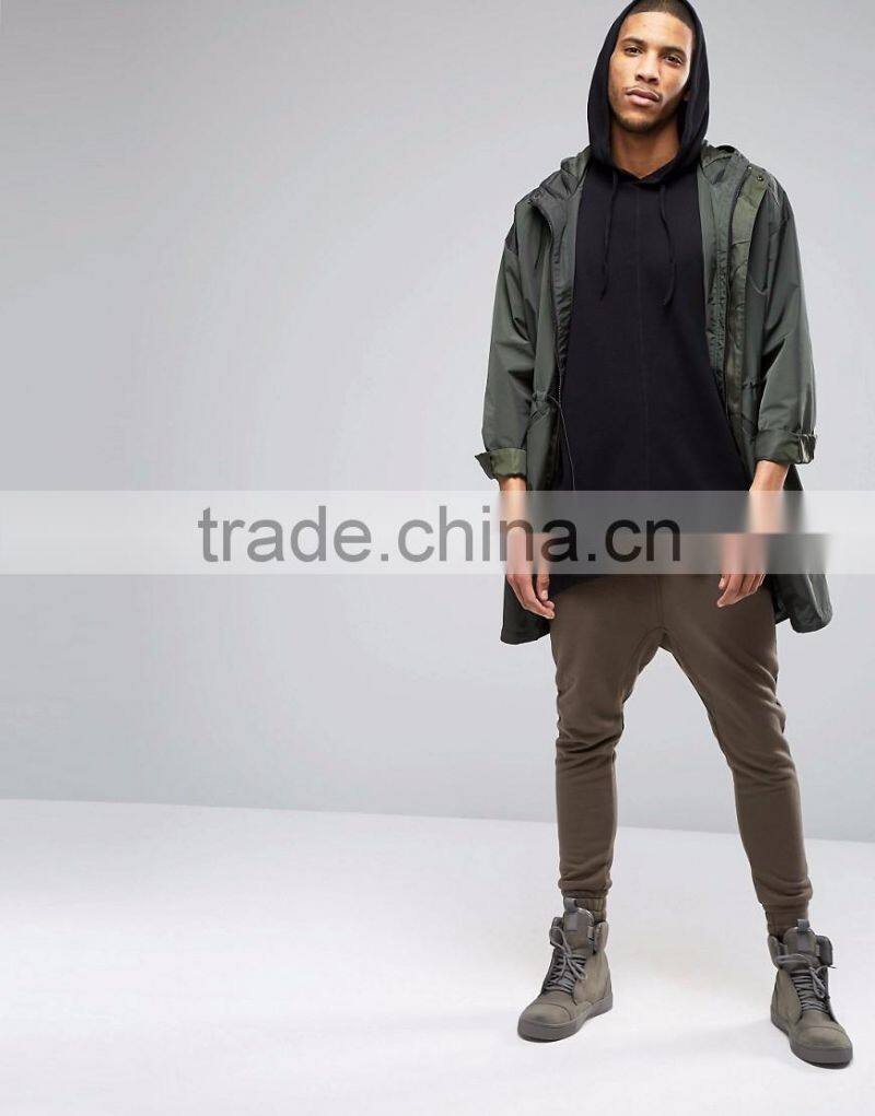 Daijun OEM 100% cotton latest design plain men black hoodis singlet