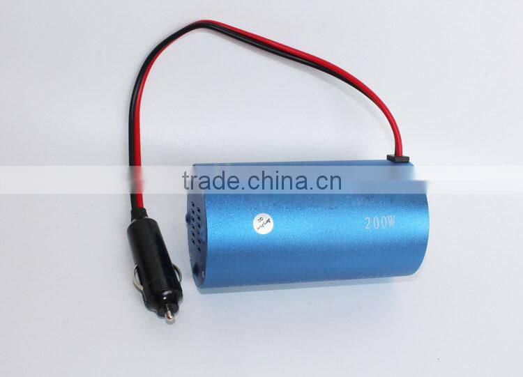 DC 12V/24V input voltage and AC 220V output 200W car power inverter with USB port