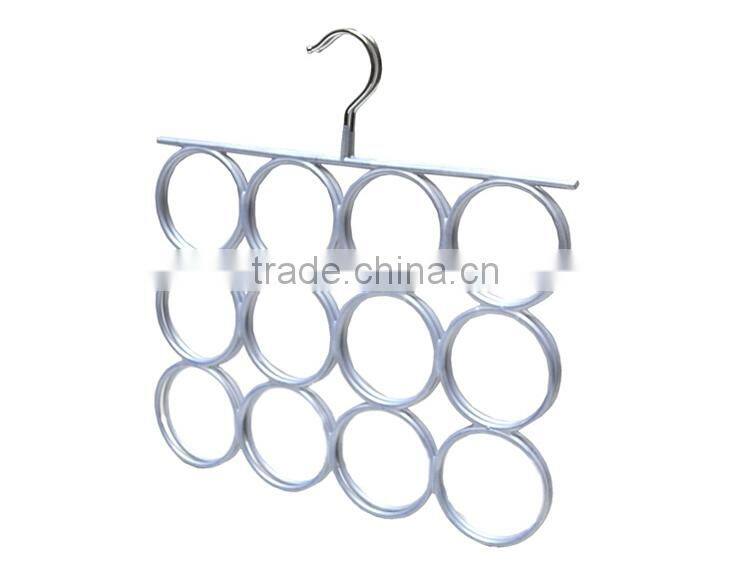 12 Holes Rubber Coated Metal Scarf Hanger, Scarf Organizer