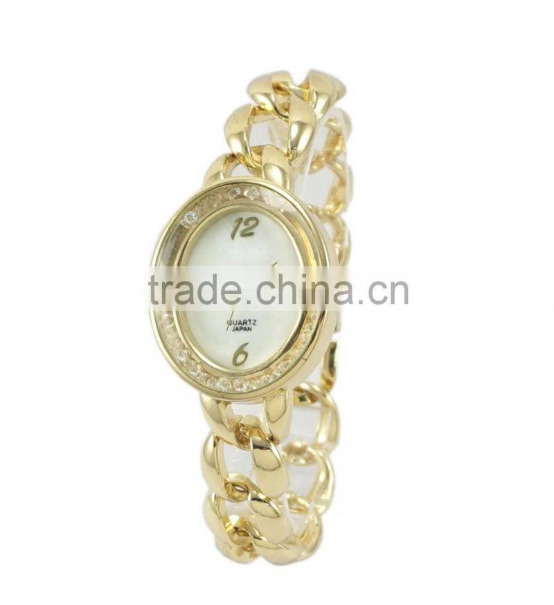Analogous Metal good plating fit wrists specialize design crystal on the face Bracelet Watch For Women