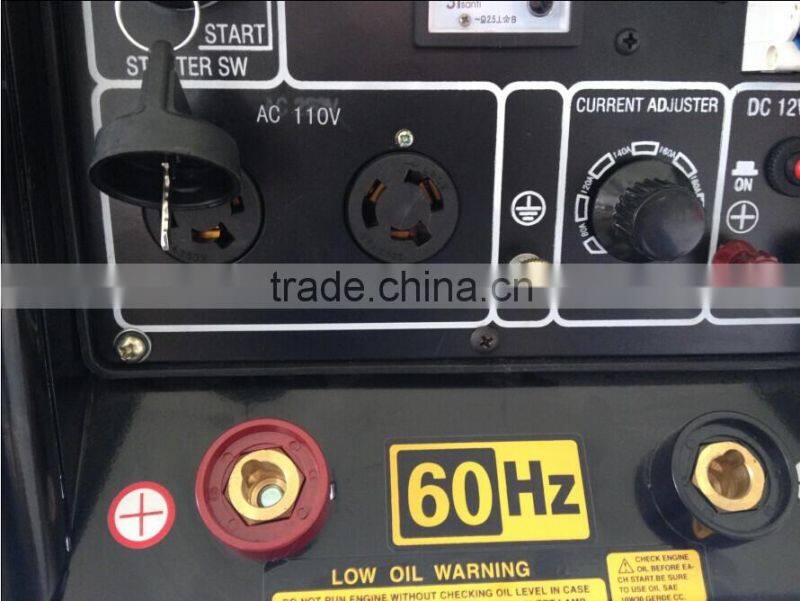 High Class Portable 250A 190F Engine Digital 7kv diesel welding generator Set