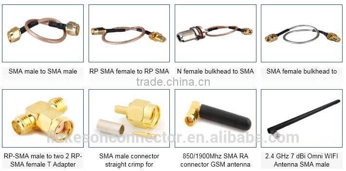 MCX male to RP-SMA female jack bulkhead O-ring for pigtail cable RG316