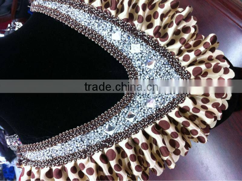 Nice quality hot fix handmade embroidered with stones and beads