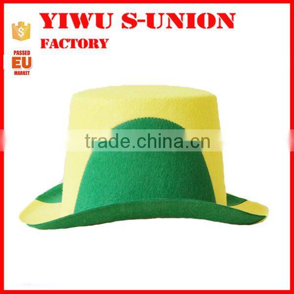 Custom fans green yellow green crazy fans flag brazil funny carnival top hat