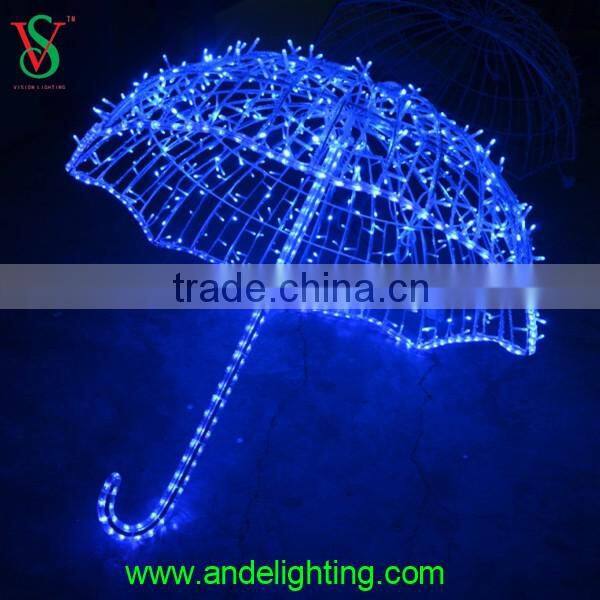 Wholesale Outdoor decoration lighted umbrella sculpture led light