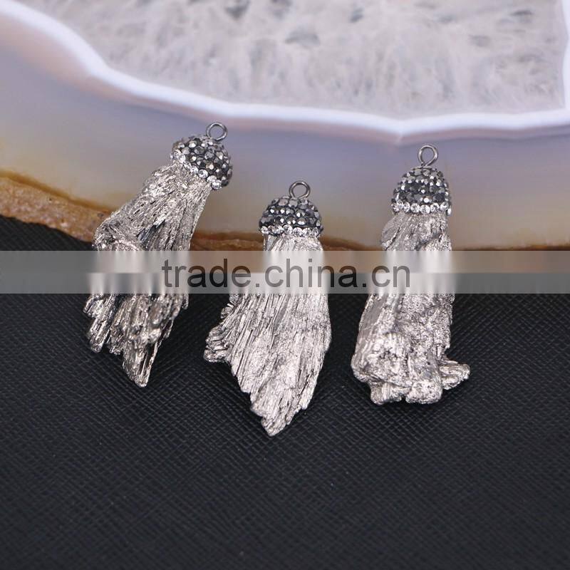 Titanium Quartz Stone Druzy Pendant, Pave Crystal Gem stone Pendant For Jewelry Making