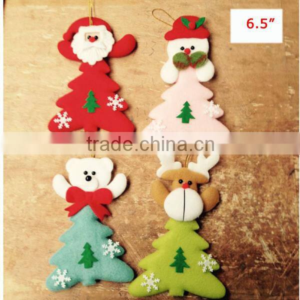Hanging decoration felt Christmas ornament tree with santa ,deer, snowman