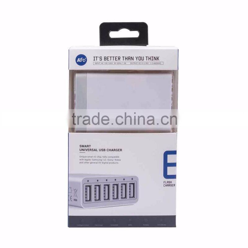 2016 Quick Charger for mobiles Certified with 6 USB ports