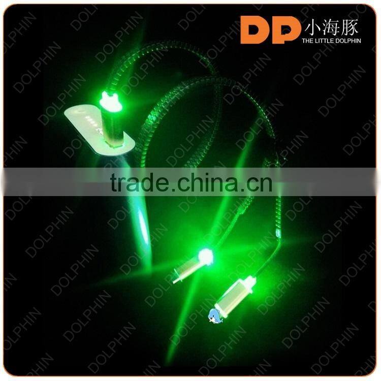 Creative gifts flat cable high speed zipper usb charging cable sync data cable