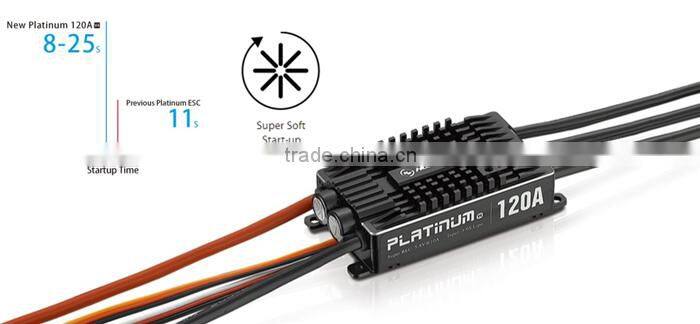 Hobbywing RC Aircraft System Platinum 120A V4 Brushless ESC Excellent Motor Speed Governing