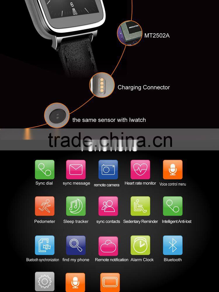 MT2502A Compatible OS including IOS and Android 1.54" IPS touch screen bluetoothwatch