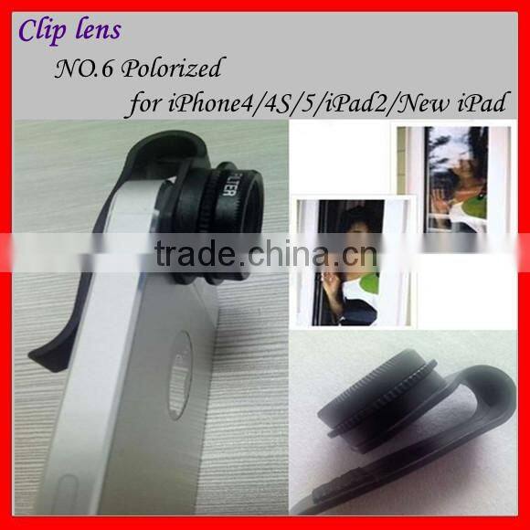 Universal clip lens polorized lens with clip for iphone4 iphone4s iphone5 ipad2 new ipad