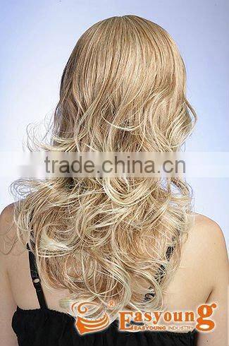 Synthetic curly hair wig for women. machine made wig type