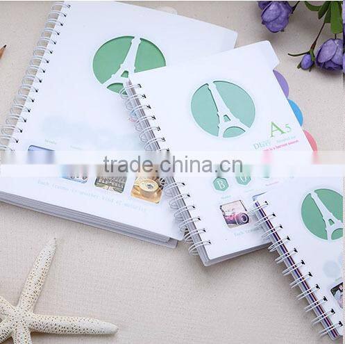 Sprial Binding Paper Notebook With Die Cut/Pvc Hollow Cover Notebook