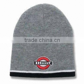 Thick Plain Knitted Beanies with Letter Custom label Cap Factory