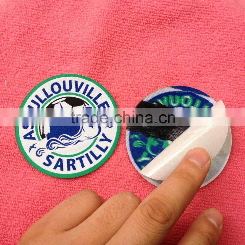 laser cut outline shape iron on woven patch,woven badge for uniform