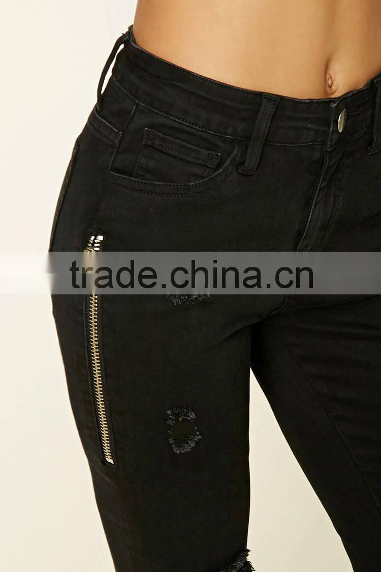 Distressed Skinny Bulk Wholesale Jeans Zip Jeans