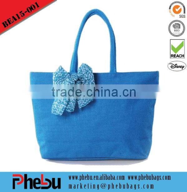 Fashion Satin beach bag with bow-tie for gift