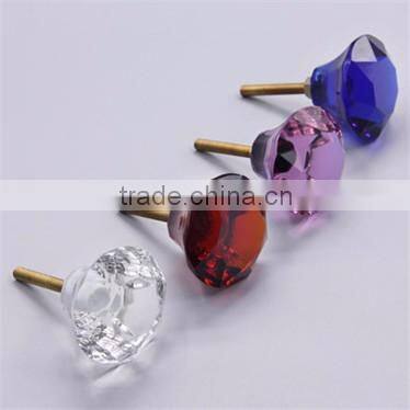 zinc alloy pink round glass pull knob door lock