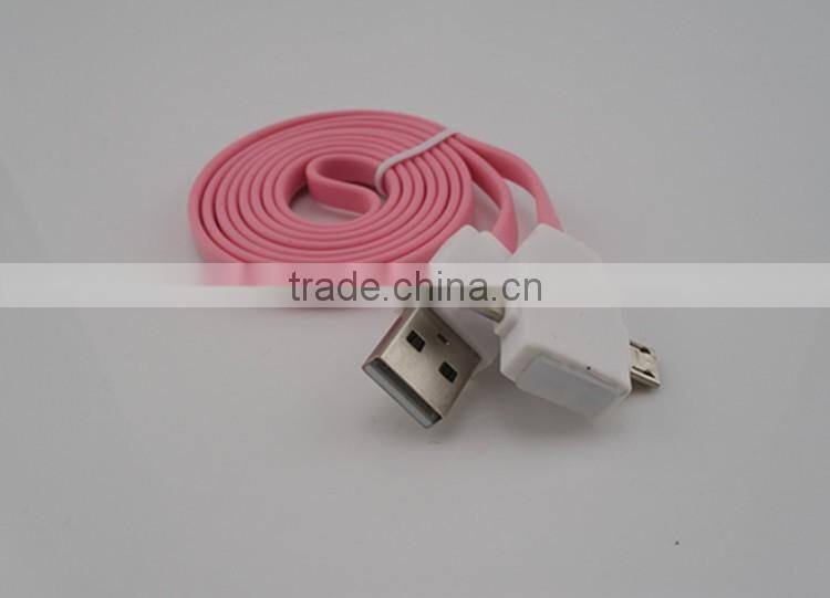 Colorful LED charging usb cable for Mobile phone 2 in 1 usb cable