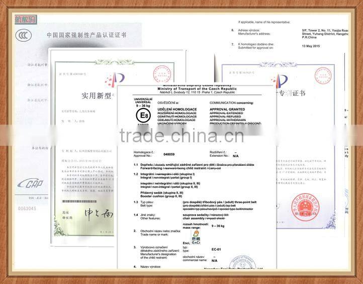 2016 new design fashion shape ajustable OEM sample welcomed ECE ISO certificates multicolor child car seat