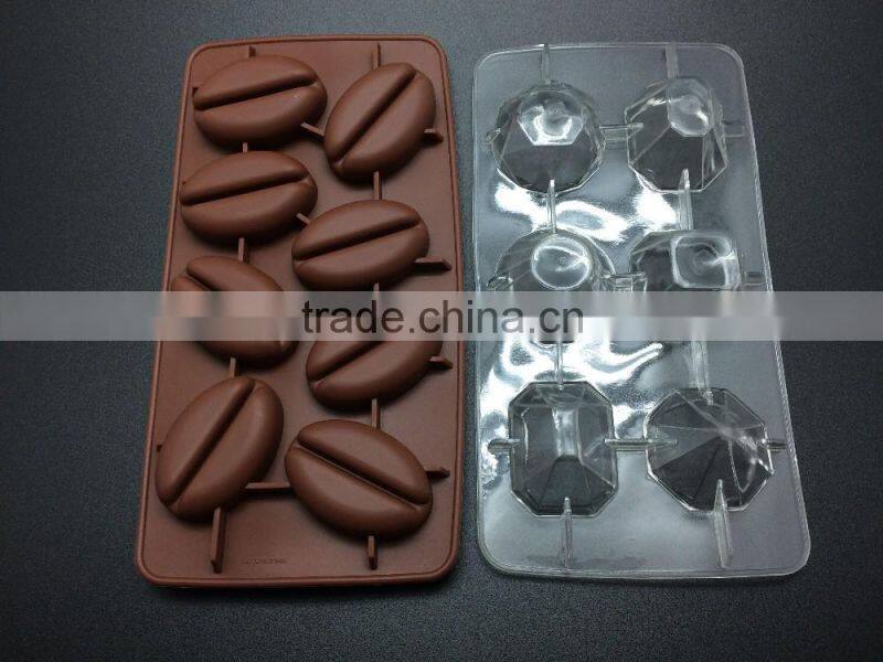 Cool coffee bean shape silicone ice cube tray mold