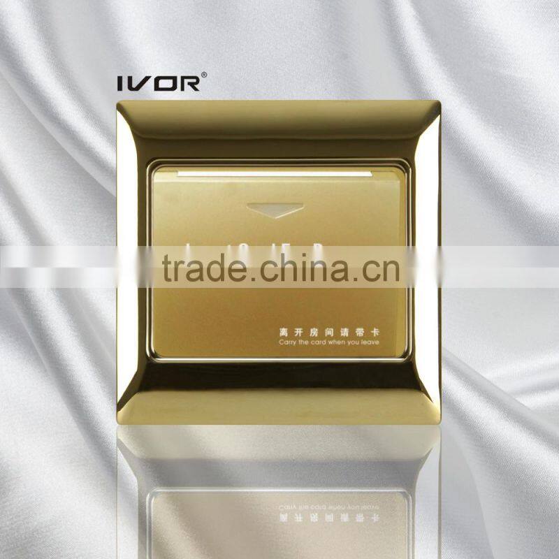 IVOR Hotel Energy Saving Devices RFID Card Switch 220V Insert Any Card for Power SK-ES2000N Bright Gold