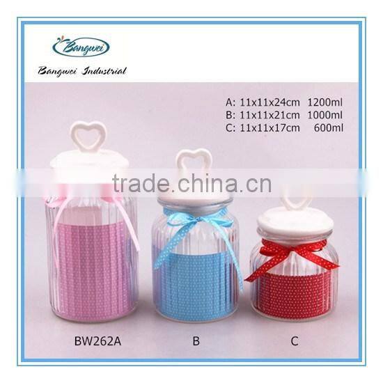 glass candy jar with ceramic lid