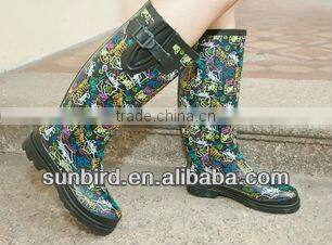 2016 women/men rubber boots with printing