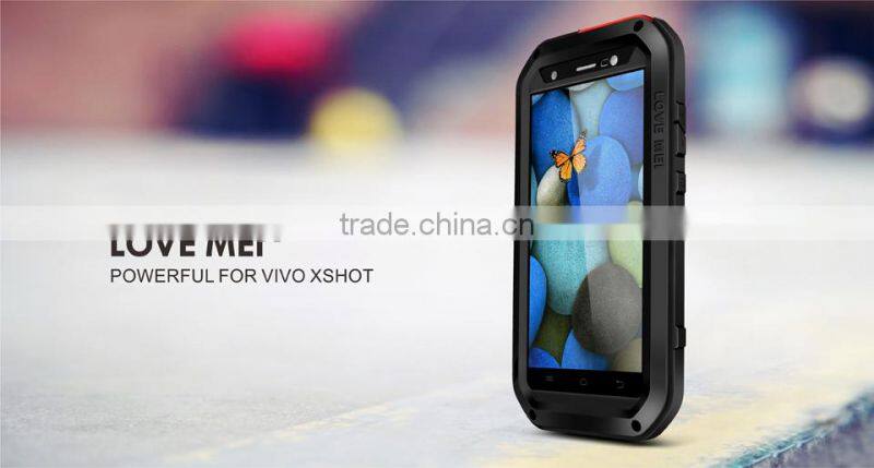 LOVE MEI Powerful Case Metal Aluminium+Gorilla Glass+ Silicon Hybrid Case for BBK VIVO XSHOT WATER PRPOOF CASE