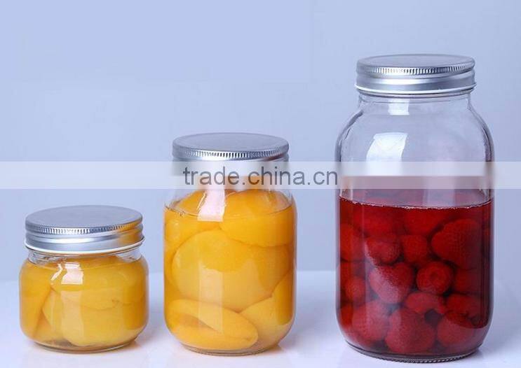 lucency smooth glass mason jar glass canister with tin metal lid