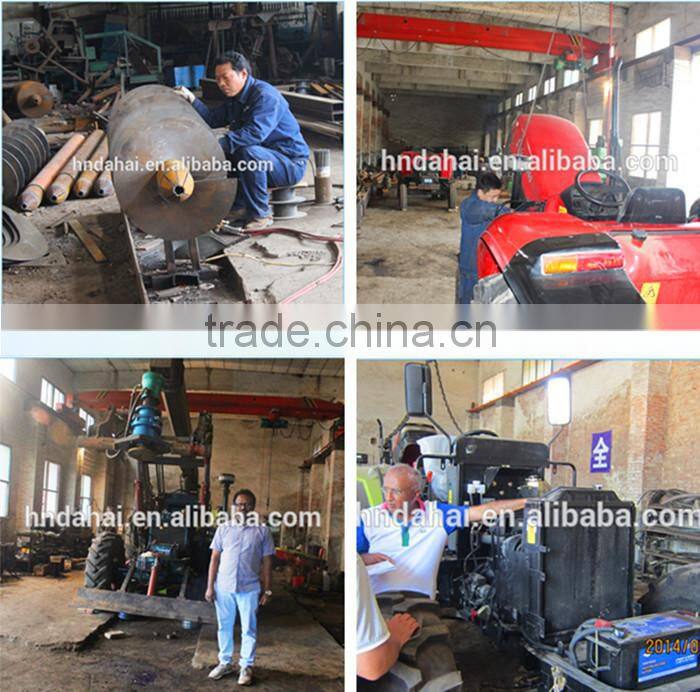 Digging and piling machine mounded on tractor with 5 tons crane