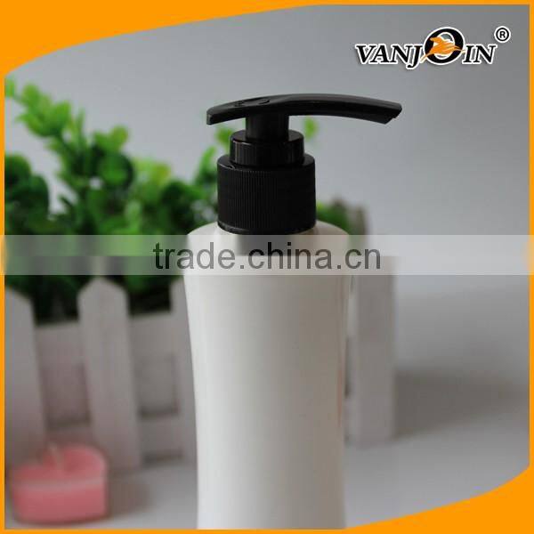200ml Waist Shaped White Lotion Bottle with Black Pump