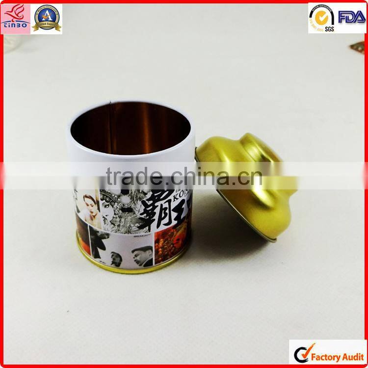 durable four color print metal round decorative empty coffee tin cans