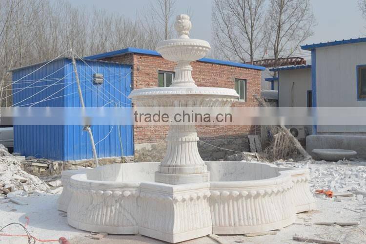 Stone garden products cheap white marble 2 tier water fountains