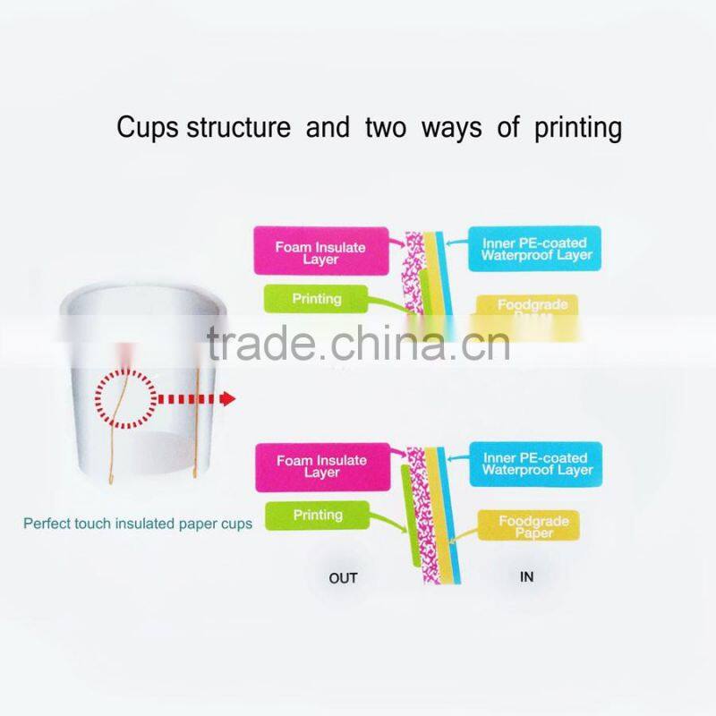 Perfect touch insulated paper cups 9oz