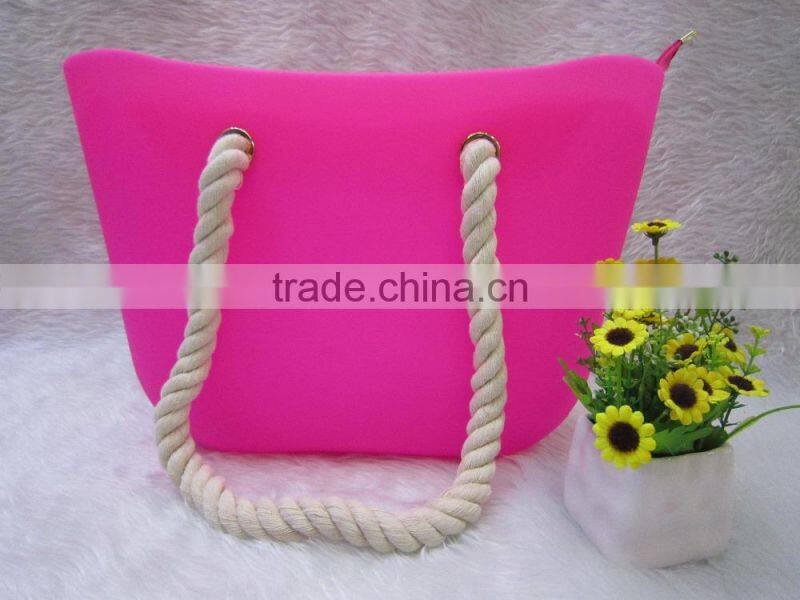 Hot sell Beach Bag Tote with Zipper Closure, Red Silicone