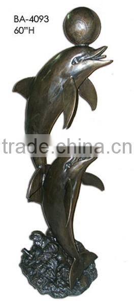 Bronze Dolphin Statue Pool