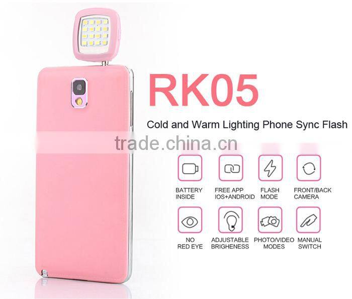 new products 2016 ABS Front Camera Flash, Extenal Mini Selfie led flash light with 16 led lights