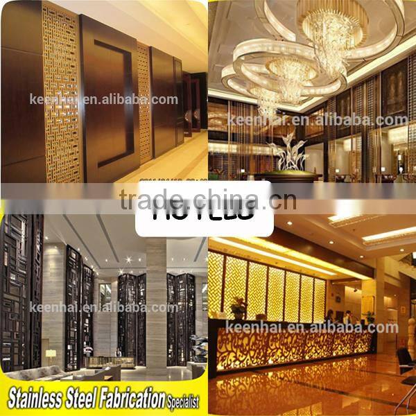 2015 Hot Sale Decorative Stainless Steel Folding Dressing Room Partition
