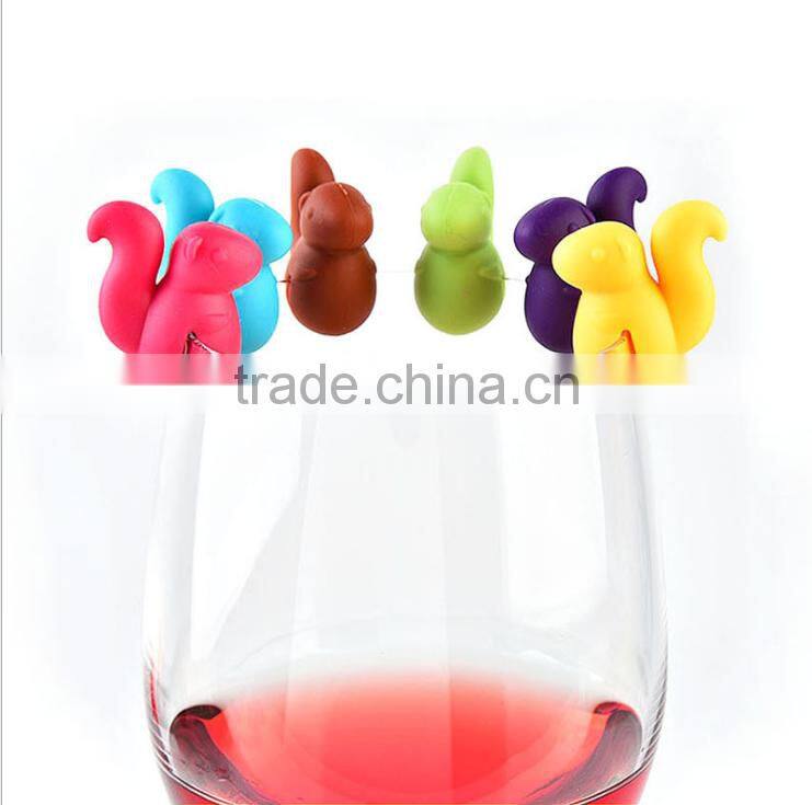 Cute Cartoon Shape Squirrel Party Wine Plug Set, Colorful Squirrel Bottle Stopper
