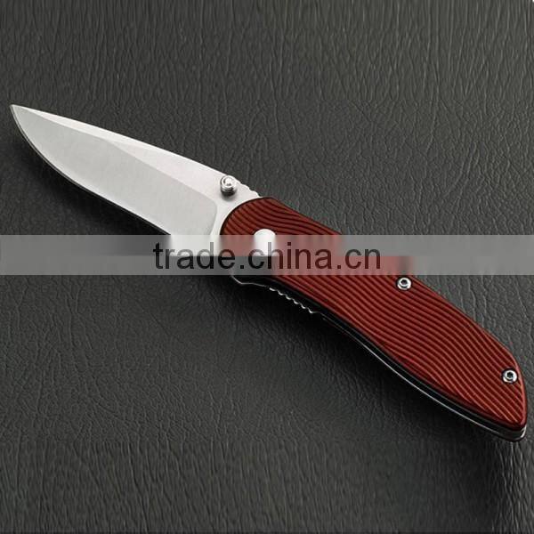 Custom Stainless Steel Camping Knife With Natural Rosewood Handle