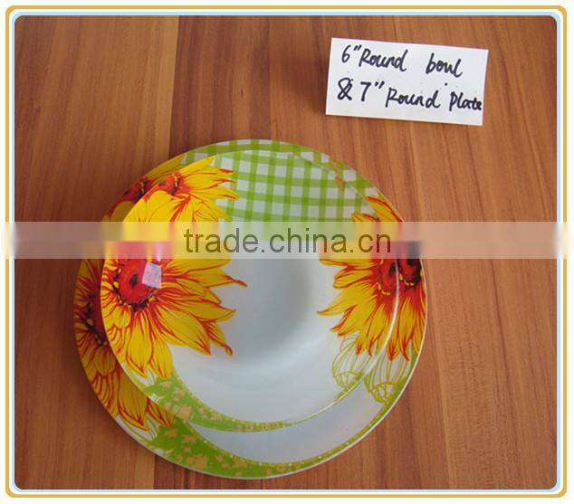 rectangular tempered glass plate with decal