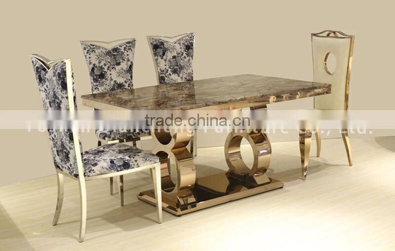 Dubai design rose golden dining table for banquet