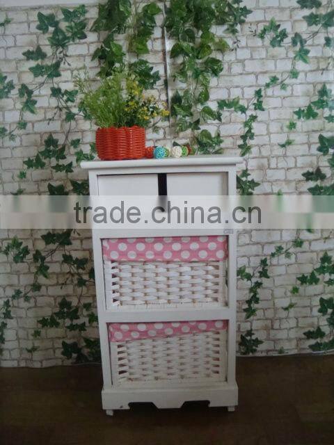 modern design white wooden cabinet with 2 wave and 2 wooden drawers