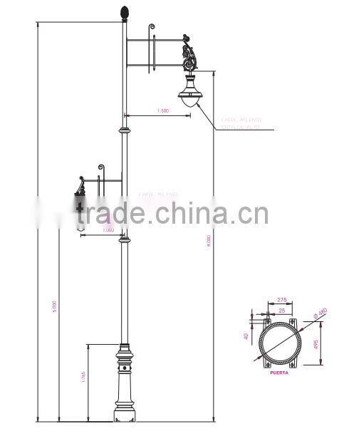 outdoor street cast iron ornamental lamp post