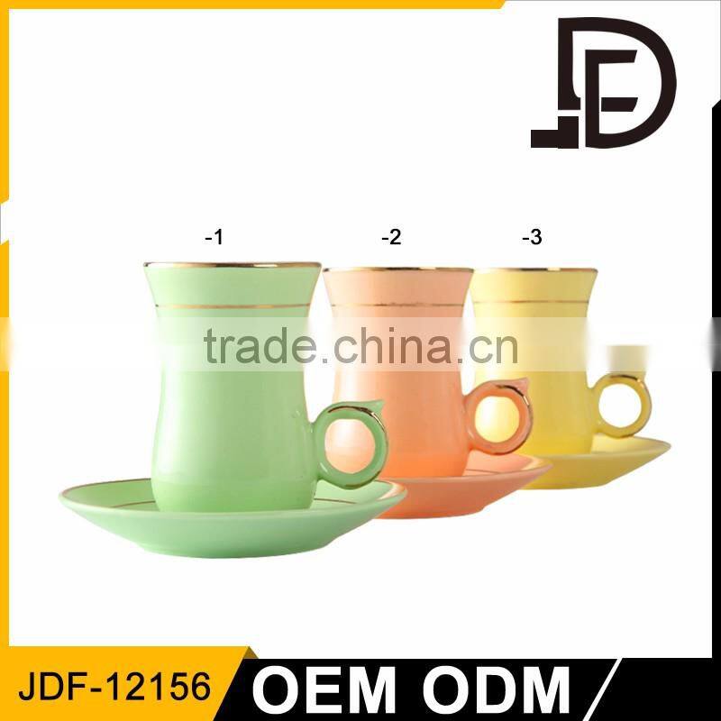 Drinkware wholesale alibaba arabic 12 pcs ceramic coffee cup and saucer, modern turkish coffee cups